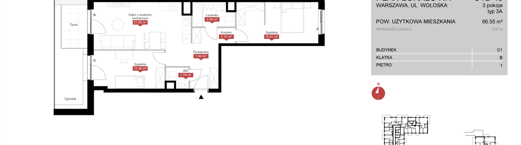 Mieszkanie w inwestycji: Modern Mokotów etap 3, budynek C1 i C2