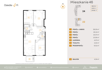 Mieszkanie w inwestycji: Osiedle Fi bud. 22, 24