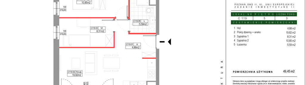 Mieszkanie w inwestycji: Grunwald Między Drzewami etap III
