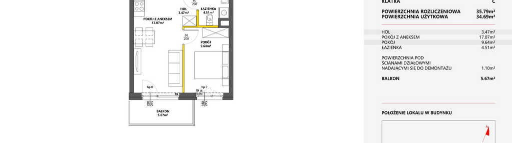 Mieszkanie w inwestycji: Metro Art 13