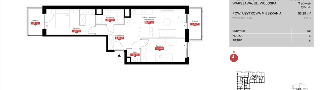 Mieszkanie w inwestycji: Modern Mokotów etap 3, budynek C1 i C2