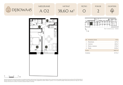 Mieszkanie w inwestycji: Dębowa 45