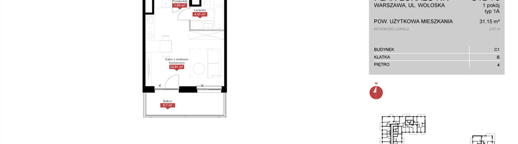 Mieszkanie w inwestycji: Modern Mokotów etap 3, budynek C1 i C2