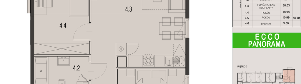 Mieszkanie w inwestycji: Ecco Panorama etap II budynki C, D