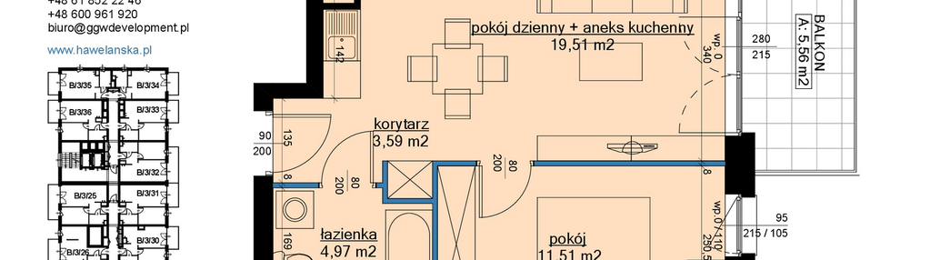 Mieszkanie w inwestycji: Osiedle Hawelańska etap III - bud. B
