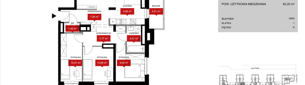 Mieszkanie w inwestycji: Przystań Reymonta etap II