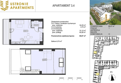 Mieszkanie w inwestycji: Ustronie Apartments 20 m od plaży