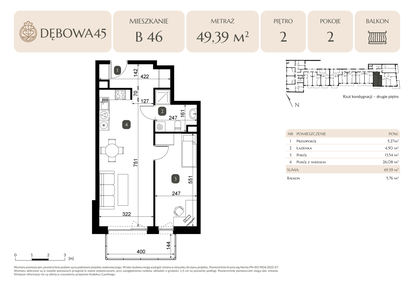 Mieszkanie w inwestycji: Dębowa 45