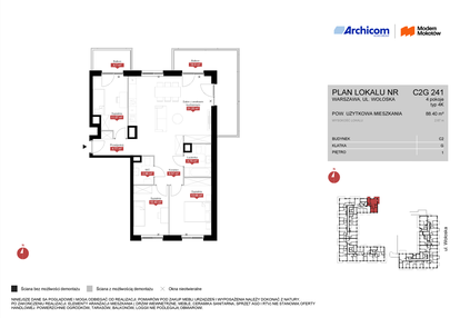 Mieszkanie w inwestycji: Modern Mokotów etap 3, budynek C1 i C2