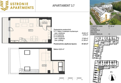 Mieszkanie w inwestycji: Ustronie Apartments 20 m od plaży