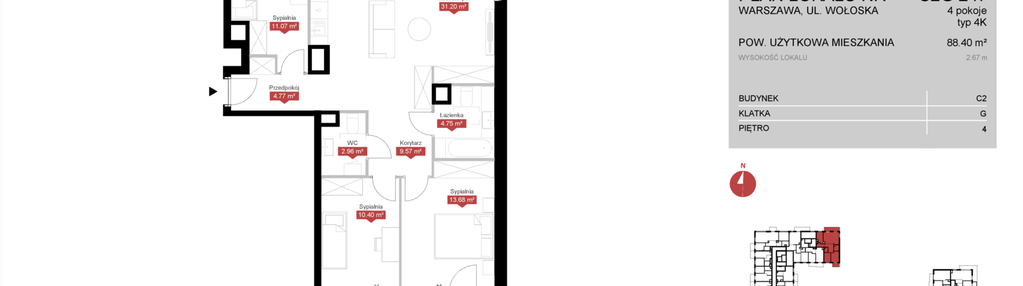 Mieszkanie w inwestycji: Modern Mokotów etap 3, budynek C1 i C2