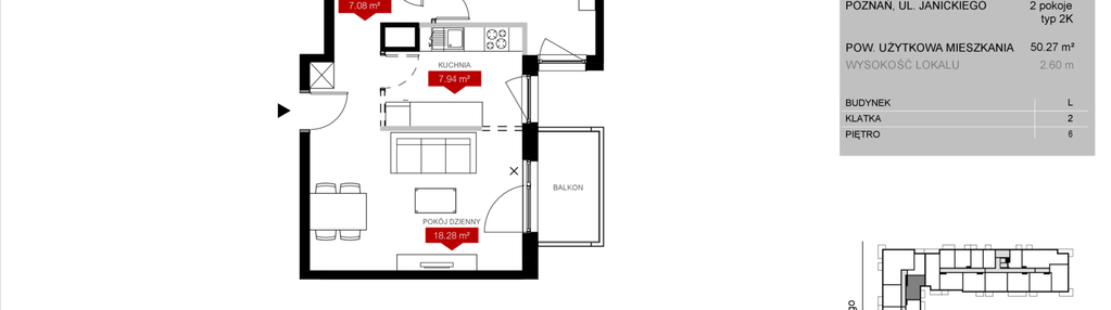 Mieszkanie w inwestycji: Wieża Jeżyce etap VI