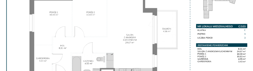 Mieszkanie w inwestycji: Kusocińskiego - Budynek A