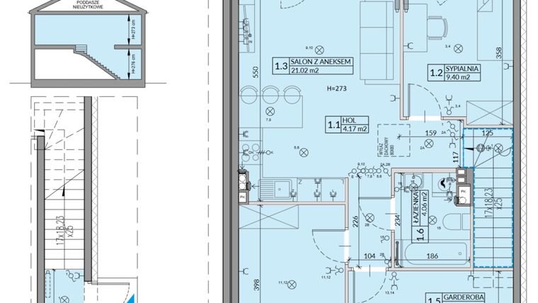 Rzut - Mieszkanie na sprzedaż 4 pokoje o powierzchni 64,03 m² - numer 42B w Domy na Witosa
