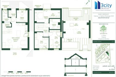 Rzut - Dom na sprzedaż 5 pokoi o powierzchni 88,38 m² - numer C2 w Osiedle Sosnova