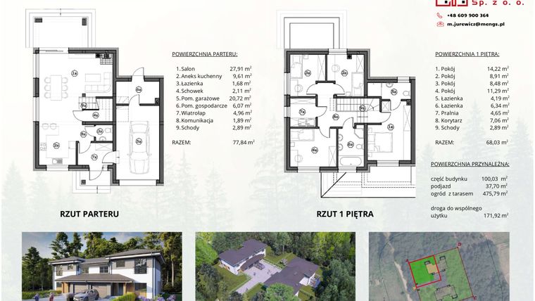 Rzut - Dom na sprzedaż 5 pokoi o powierzchni 145,87 m² - numer B1.1 w Zielony Zakątek