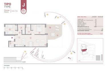Rzut - Mieszkanie na sprzedaż 2 pokoje o powierzchni 113,51 m² - numer 5-J w Apartamenty w Calpe - 64774338