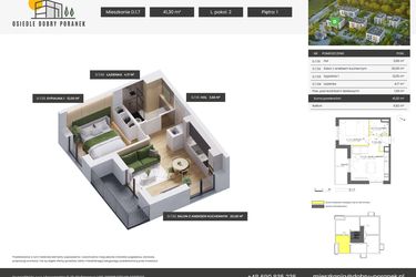 Rzut - Mieszkanie na sprzedaż 2 pokoje o powierzchni 41,3 m² - numer D.1.7 w Dobry Poranek