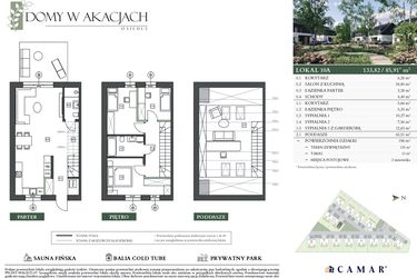 Rzut - Dom na sprzedaż 4 pokoje o powierzchni 133,82 m² - numer 10A w Domy w akacjach