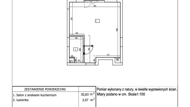 Rzut - Mieszkanie na sprzedaż 1 pokój o powierzchni 34,8 m² - numer 33 w Aquamarina Dąbki