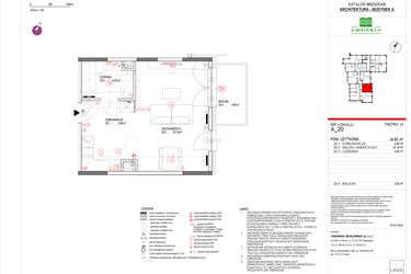 Rzut - Mieszkanie na sprzedaż 1 pokój o powierzchni 35 m² - numer A.20 w Karolewska 60