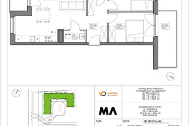 Rzut - Mieszkanie na sprzedaż 3 pokoje o powierzchni 65,84 m² - numer PT/B/1/3 w Przystanek Tarnogaj