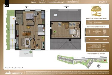 Rzut - Mieszkanie na sprzedaż 5 pokoi o powierzchni 96,62 m² - numer F24 w Aleja Dębowa III - mieszkania