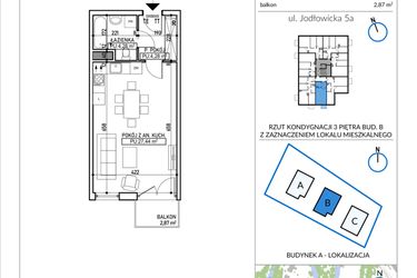Rzut - Mieszkanie na sprzedaż 1 pokój o powierzchni 36 m² - numer 5A-23 w Jodłowicka 5