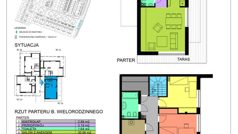 Rzut - Mieszkanie na sprzedaż 4 pokoje o powierzchni 109,07 m² - numer W1D w Błękitne Aleje