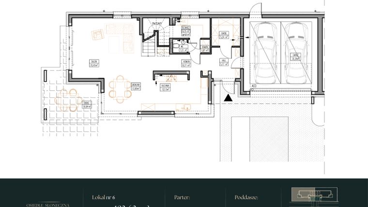 Rzut - Dom na sprzedaż 5 pokoi o powierzchni 183,63 m² - numer 6 w Osiedle Słoneczna