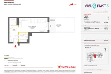 Rzut - Mieszkanie na sprzedaż 1 pokój o powierzchni 39,54 m² - numer A.1 w Viva Piast 5