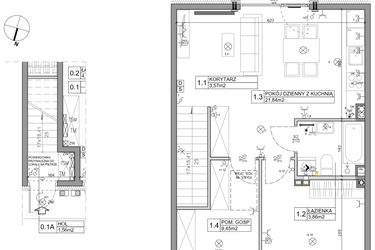 Rzut - Mieszkanie na sprzedaż 3 pokoje o powierzchni 58,82 m² - numer 92 w Manufaktura Marki 2 etap IV