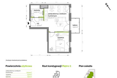 Rzut - Mieszkanie na sprzedaż 2 pokoje o powierzchni 41,75 m² - numer AA0310 w Ptasia Vita