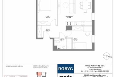 Rzut - Mieszkanie na sprzedaż 3 pokoje o powierzchni 61,13 m² - numer E.2M21 w Początek Piątkowo bud. E