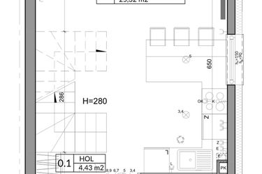 Rzut - Dom na sprzedaż 3 pokoje o powierzchni 72,53 m² - numer 8 w Slow Wilanów