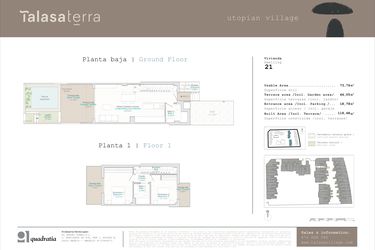 Rzut - Mieszkanie na sprzedaż 2 pokoje o powierzchni 73 m² - numer 21 w Talasa Terra - Denia