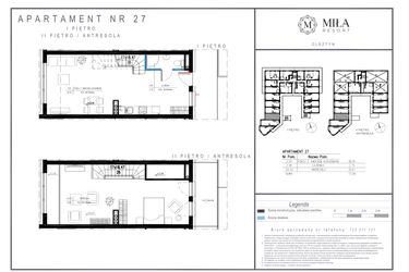 Rzut - Mieszkanie na sprzedaż 2 pokoje o powierzchni 73,58 m² - numer 27 w Miła Resort
