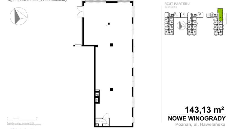 Rzut - Lokal użytkowy na sprzedaż 1 pokój o powierzchni 143,13 m² - numer LU.006 w Nowe Winogrady