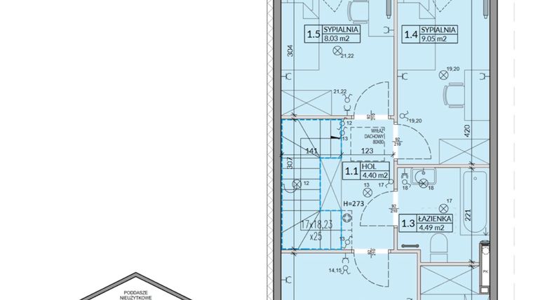 Rzut - Mieszkanie na sprzedaż 4 pokoje o powierzchni 82,75 m² - numer 69A w Domy na Witosa etap 2A i 2B
