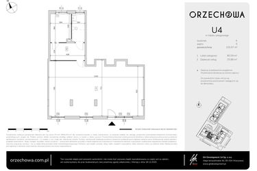 Rzut - Lokal użytkowy na sprzedaż 1 pokój o powierzchni 105,97 m² - numer U4 w Orzechowa 2