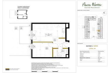 Rzut - Mieszkanie na sprzedaż 2 pokoje o powierzchni 40,19 m² - numer 46 w Aura Nova etap II
