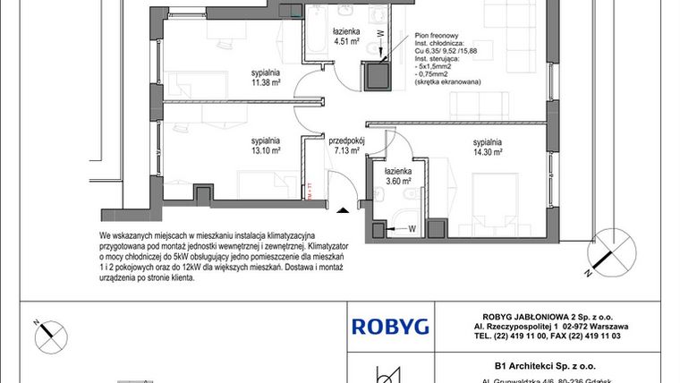 Rzut - Mieszkanie na sprzedaż 4 pokoje o powierzchni 96,53 m² - numer A.4M03 w Kobieli 4