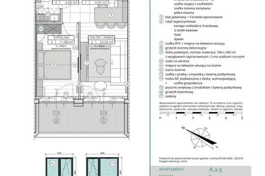 Rzut - Mieszkanie na sprzedaż 2 pokoje o powierzchni 42,87 m² - numer A.2.5 w Remedium