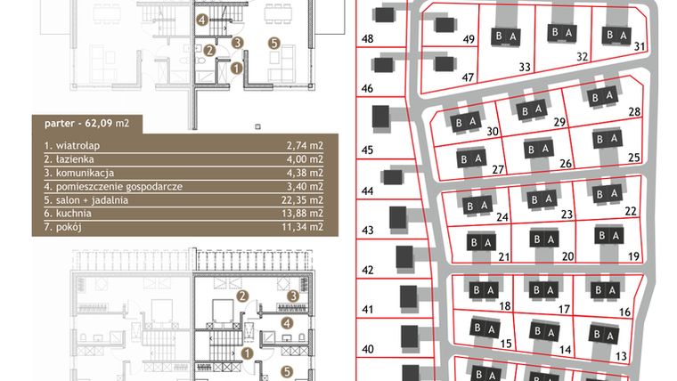 Rzut - Dom na sprzedaż 5 pokoi o powierzchni 122 m² - numer 2A w Osiedle Pola Jurajskie - etap II