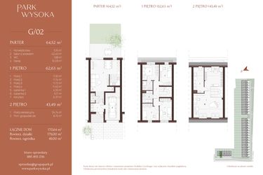 Rzut - Dom na sprzedaż 6 pokoi o powierzchni 170,64 m² - numer G/02 w Park Wysoka