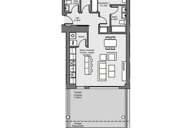 Rzut - Mieszkanie na sprzedaż 3 pokoje o powierzchni 116,27 m² - numer P3-2A w Pacaraima