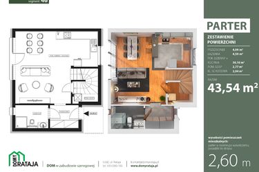 Rzut - Dom na sprzedaż 4 pokoje o powierzchni 87,74 m² - numer 46 w Osiedle Domy Rataja