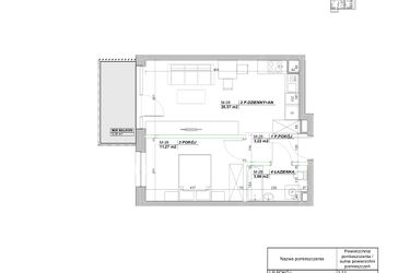 Rzut - Mieszkanie na sprzedaż 2 pokoje o powierzchni 38,92 m² - numer A.28 w Laurowy Zakątek