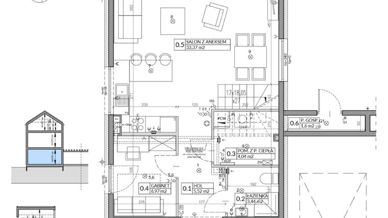 Rzut - Dom na sprzedaż 6 pokoi o powierzchni 144,64 m² - numer 14A w Wille przy Lesie etap III