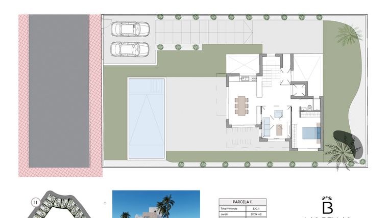 Rzut - Dom na sprzedaż 3 pokoje o powierzchni 330,11 m² - numer 11 w Las Bellas Luxury Villas